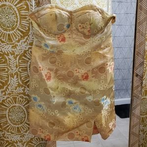 Strapless Gold Mini Dress!